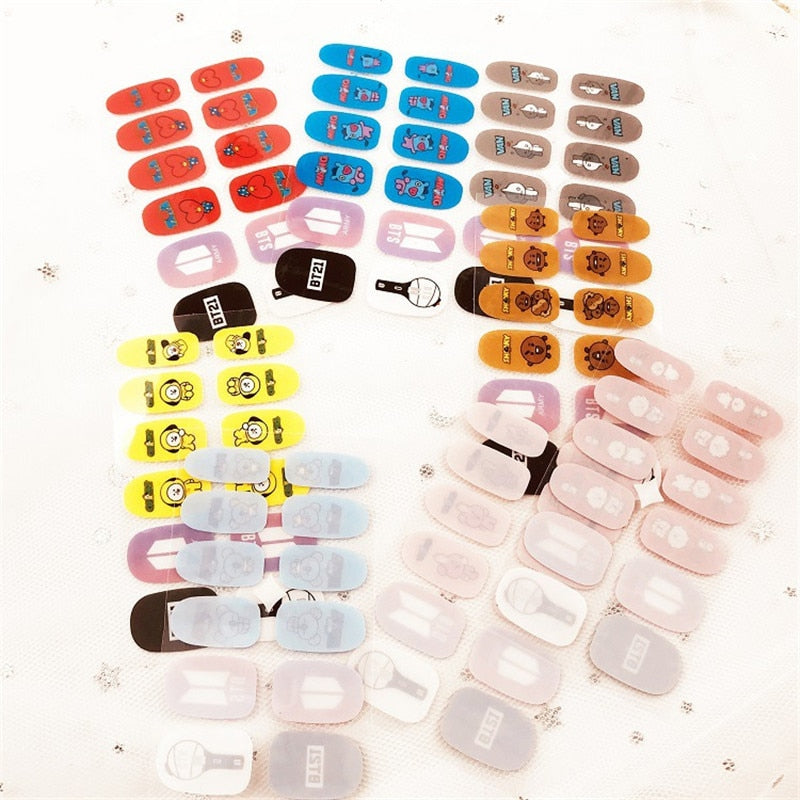 BTS Nail Stickers - Colorful Nail Art Decals