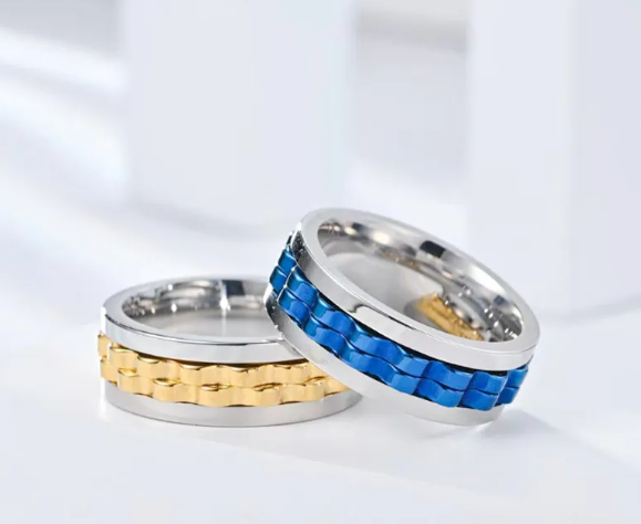 Anillo giratorio de titanio para hombre