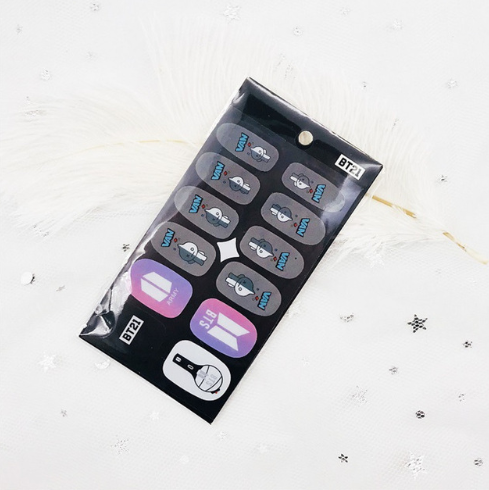 BTS Nail Stickers - Colorful Nail Art Decals