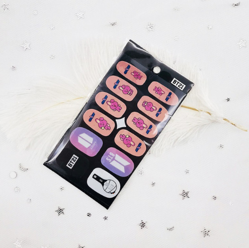 BTS Nail Stickers - Colorful Nail Art Decals