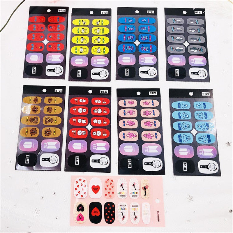BTS Nail Stickers - Colorful Nail Art Decals