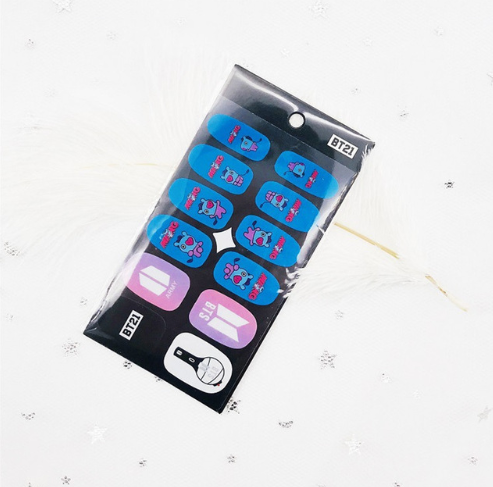 BTS Nail Stickers - Colorful Nail Art Decals