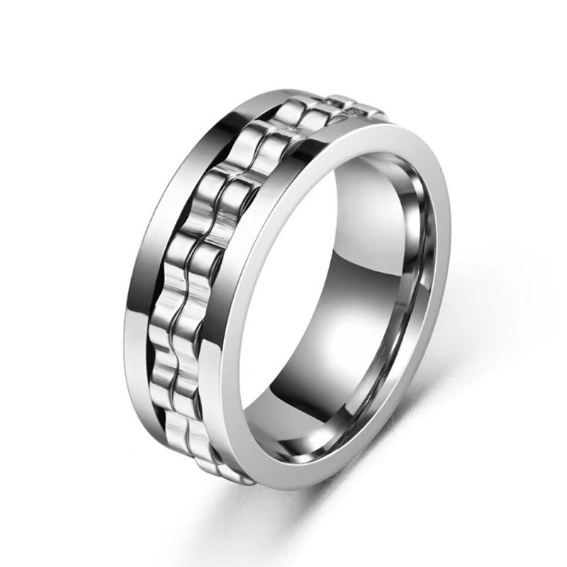 Anillo giratorio de titanio para hombre