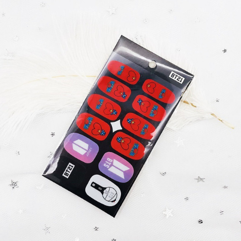 BTS Nail Stickers - Colorful Nail Art Decals