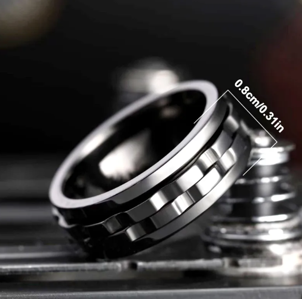 Anillo giratorio de titanio para hombre