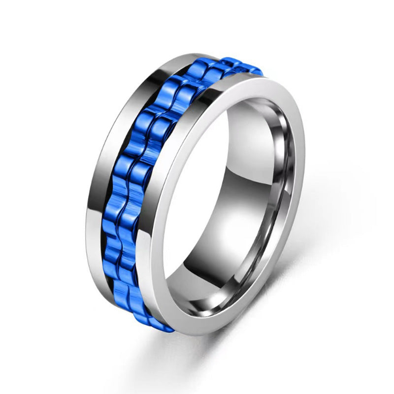 Anillo giratorio de titanio para hombre