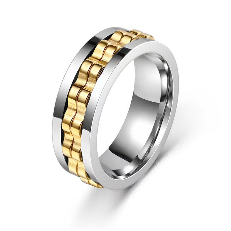 Anillo giratorio de titanio para hombre