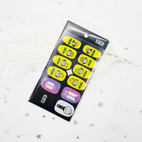 BTS Nail Stickers - Colorful Nail Art Decals