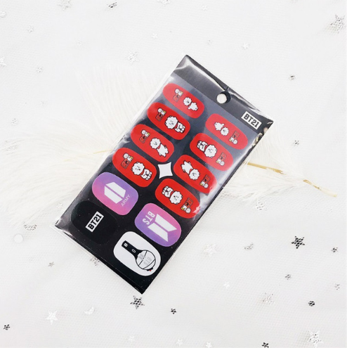 BTS Nail Stickers - Colorful Nail Art Decals