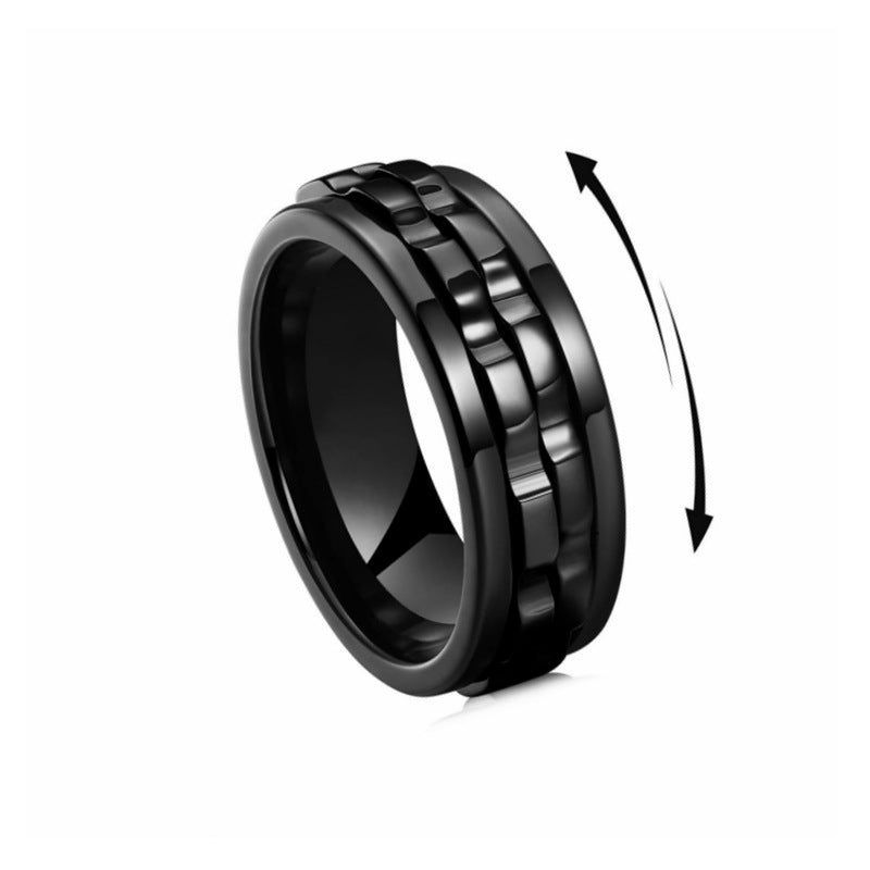 Anillo giratorio de titanio para hombre