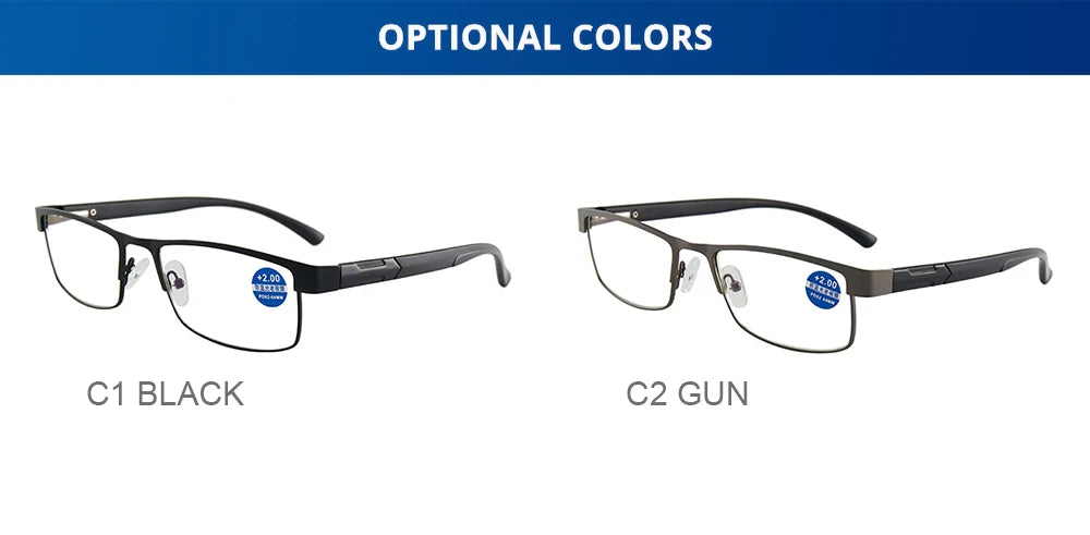 High Quality Stainless Steel Reading Glasses Men Women Fashion Presbyopic Eyeglasses Business Hyperopia Anti Blue Light Eyewear