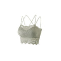 Ladies' Summer Sexy Backless Lace Camisole Underwear Underwire Bra Without Steel Rings Shoulder Straps For Support Breathable