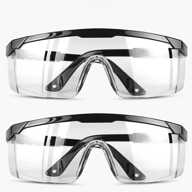 2Pcs Clear Work Goggles with Adjustable Straps – Lightweight, Anti-Fog, UV Blocking for Lab, DIY, Outdoor & Daily Use