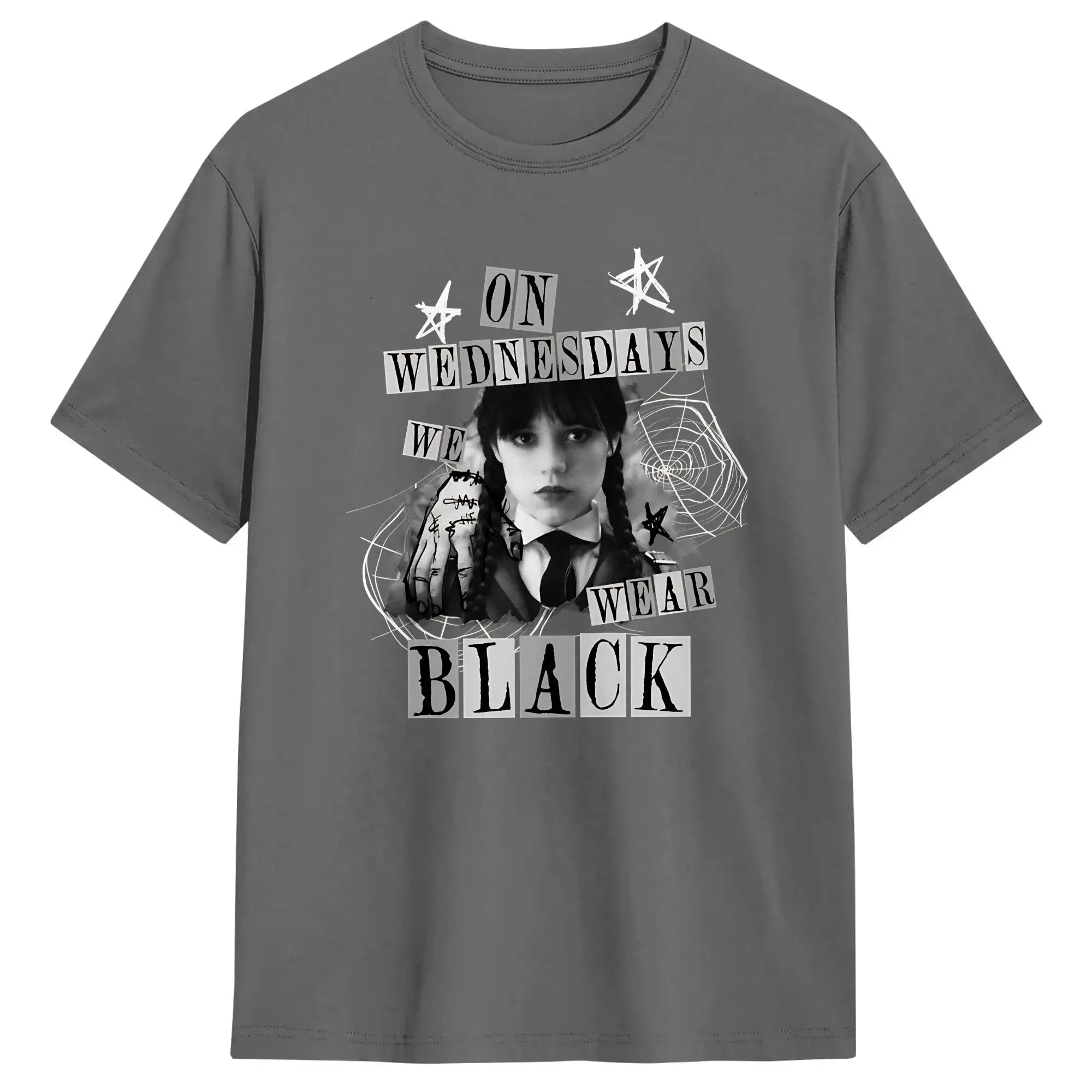 Men's On Wednesday We Wear Black T Shirts  Cotton Tops Fun Short Sleeve O Neck Tees Gift Idea T-Shirt