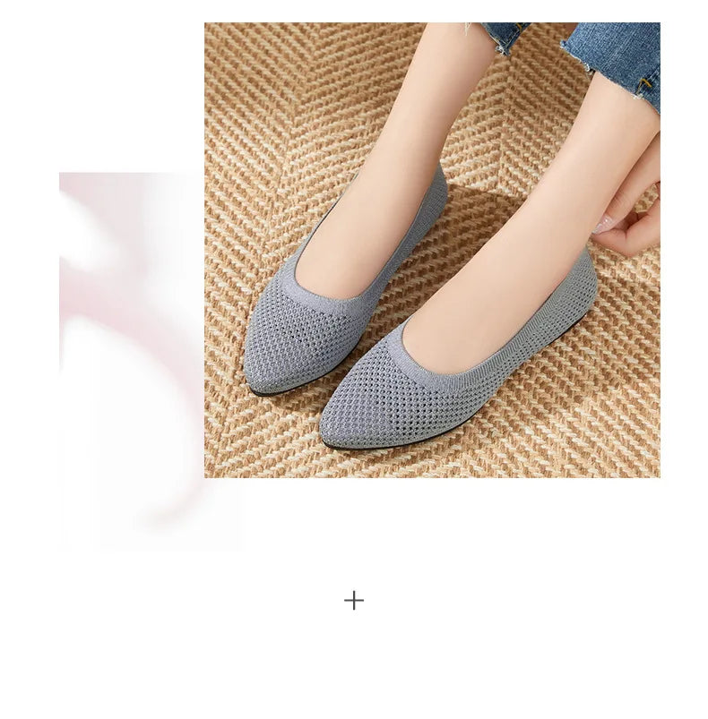 2025 Spring Breathable Mesh Flats Shoes for Women Comfortable Slip on Casual Shoes Woman Lightweight Soft Bottom Loafers