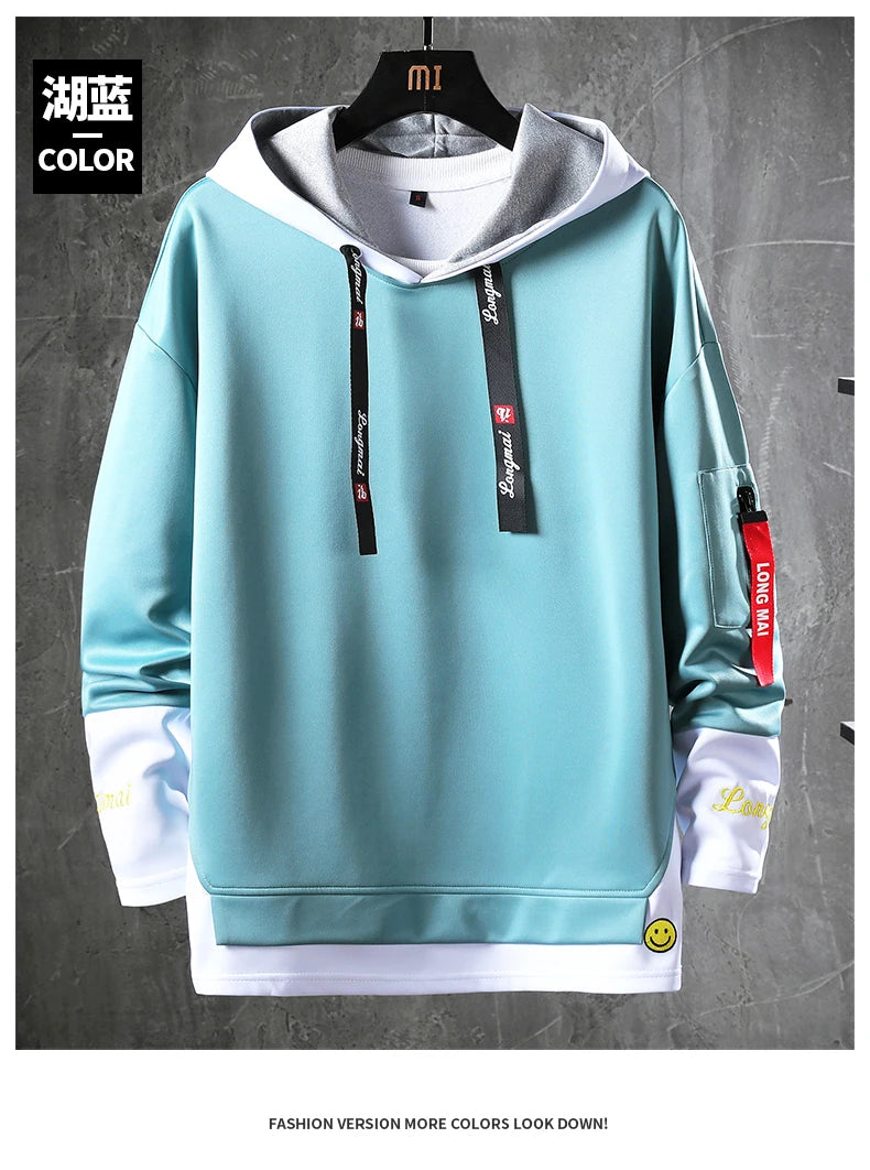 New Fashion Men's Hoodies Hip Hop Hooded Male Sweatshirts Men's Top Streetwear Casual Outdoor Breathable Pullovers Fashionable