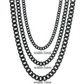 3/5/7mm Stainless Steel Cuban Link Chain Classic Punk Personality Jewelry Simple Fashion Hip-hop Couple Necklace for Men Women