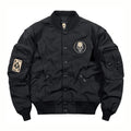 Bomber Jacket Men Embroidered Skull Print Jacket Autumn Protection Casual American Vintage Windproof Workwear Outfit Men's Wear