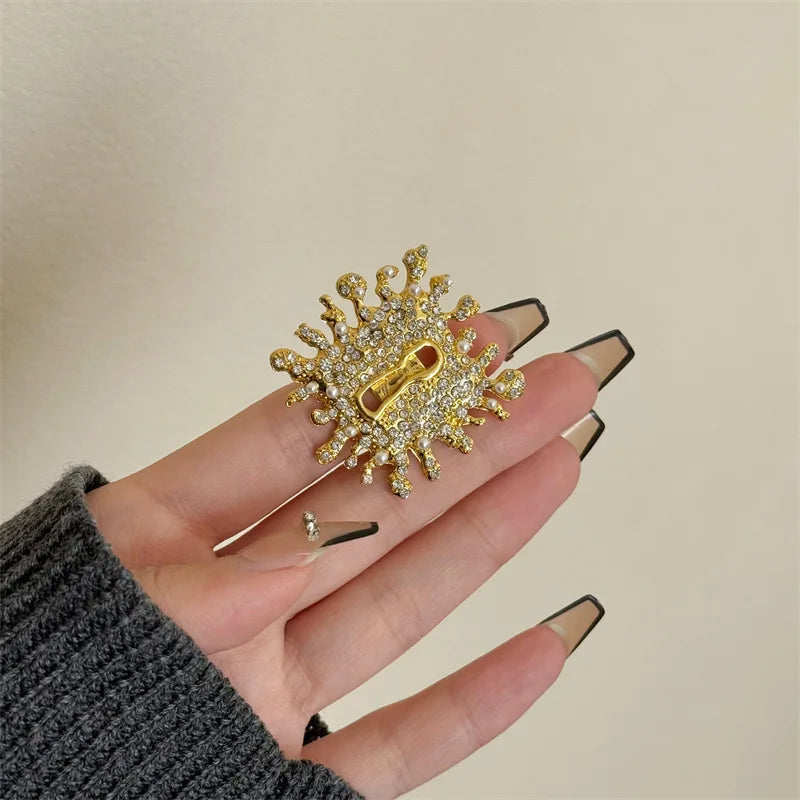 Metal Square Crystal Stacked Rings
