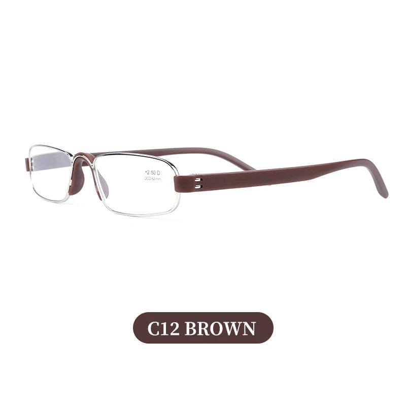 Guanhao Transparent Optical Men Reading Glasses Clear Women Presbyopia Hyperopia Reading Glasses Frame Alloy Ultralight HD View