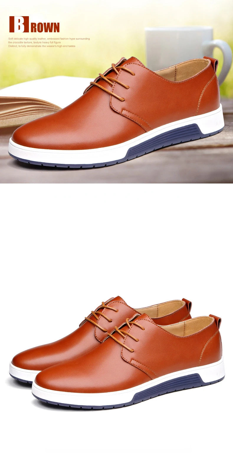 Fashion Men Casual Shoes Mesh Breathable Flat Shoes Male 2025 New Lace-Up Classic Business Leather Shoes designer Men Dress Shoe