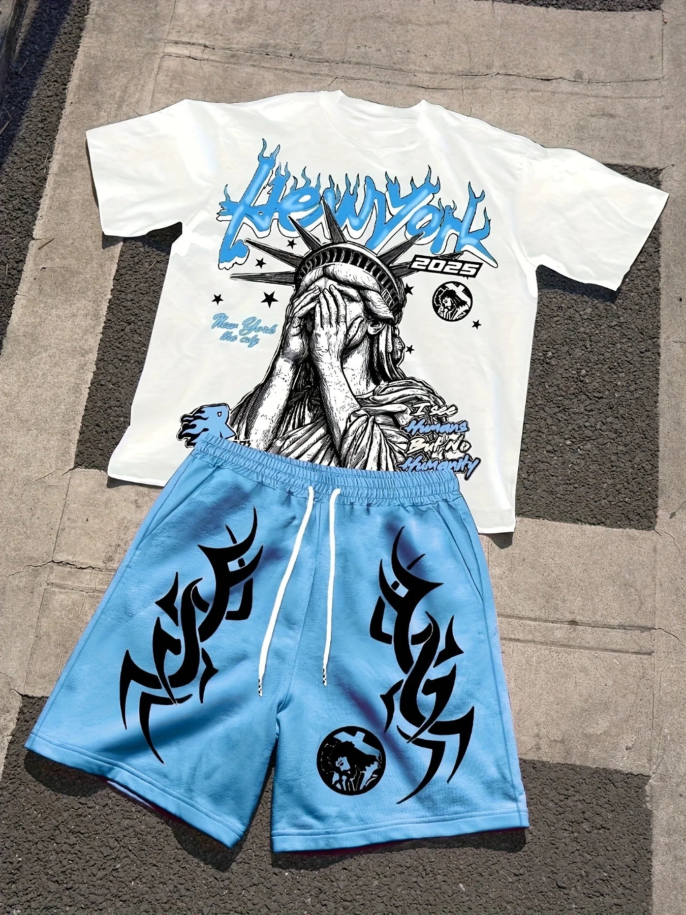 Summer 2025 New Youth Suit Hip-hop Youthful and energetic casual outdoor men's wear
