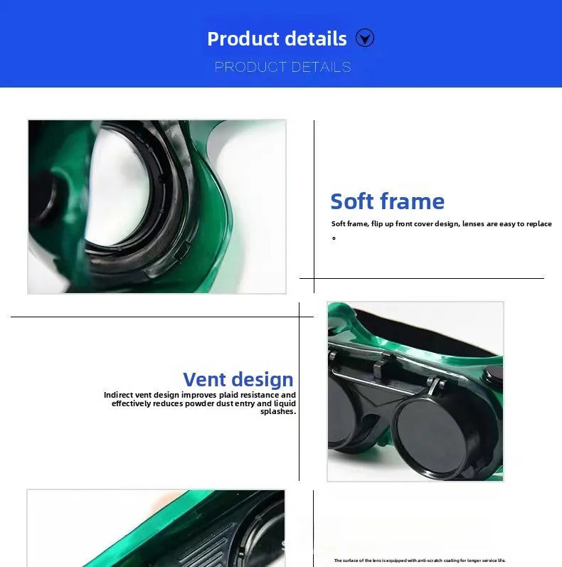 Double Flip Welding Glasses Anti Strong Light Anti Welding Argon Arc Welding Burning Welding Welding Goggles  Protection Glasses