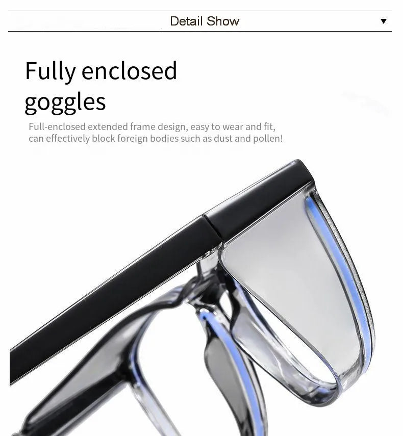 Clear Safety Glasses Women Square Anti Fog Blue Light Blocking Glasses Scratch Resistant Work Glass For Men & Nurse