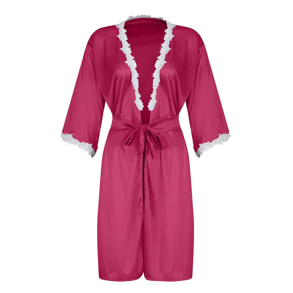Ladies Underwear Women'S Sexy Nightgown Set 5-Piece Women Sexy Garter Lingerie Set Robes Lace Bodysuit Deep-V Neck Underwear
