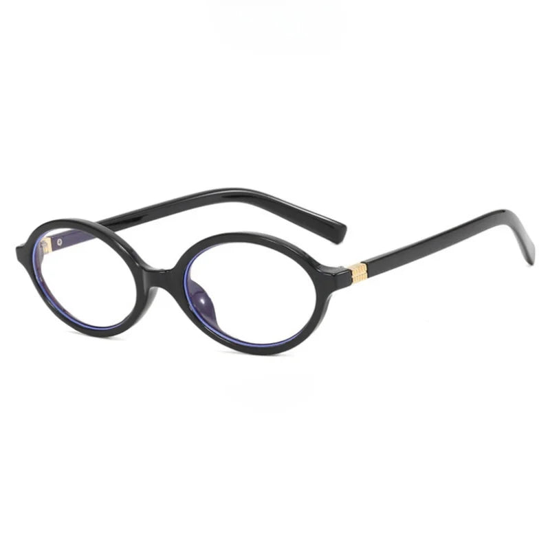 Glasses Frame Nerd Oval Student Anti-Blue Light Small Frame Myopia Prescription Glasses Photochromic Glasses