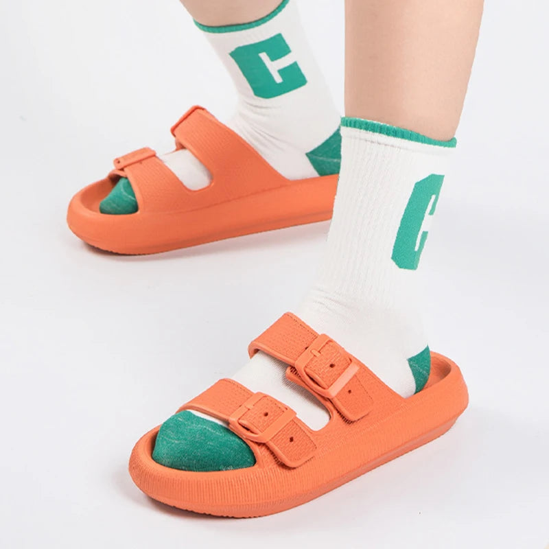 Cushion Sandals Women Men Cloud Soft Sole Slides Platform Slippers Leopard Print Outdoor Non-slip Home Ciabatte Uomo Flip Flop