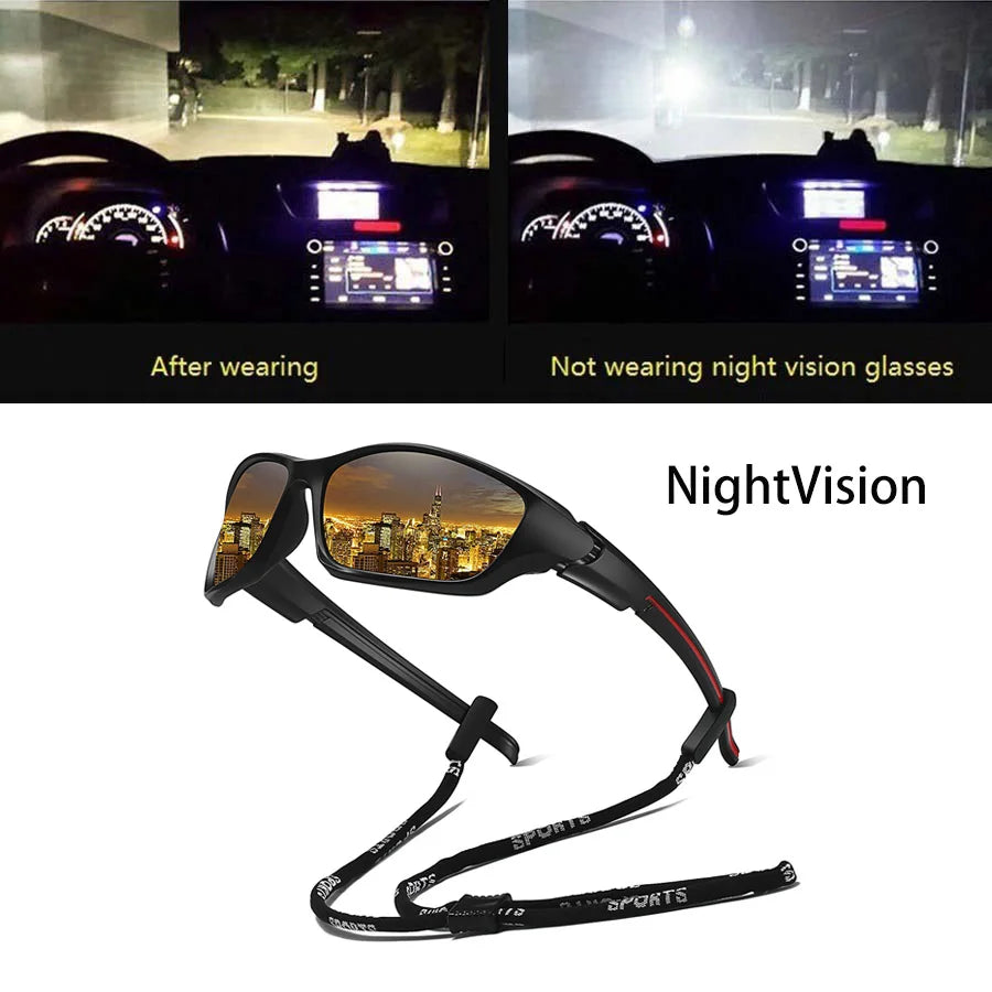 With Chain Fashion Men Women Running Mountaineering Fishing Sunglasses Driving Outdoor Sport Safety Protective Glasses