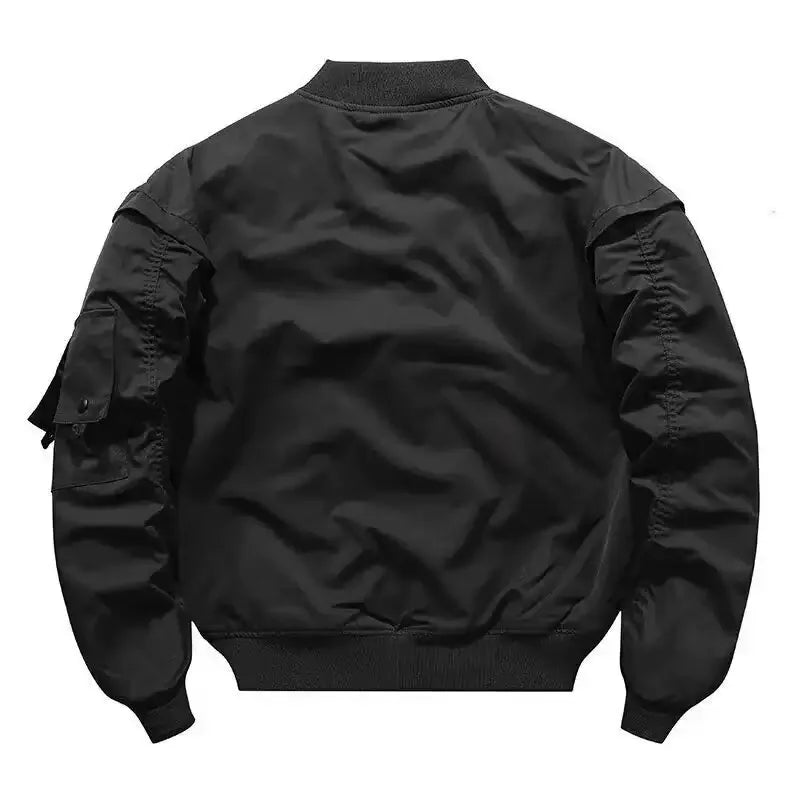 Bomber Jacket Men Embroidered Skull Print Jacket Autumn Protection Casual American Vintage Windproof Workwear Outfit Men's Wear
