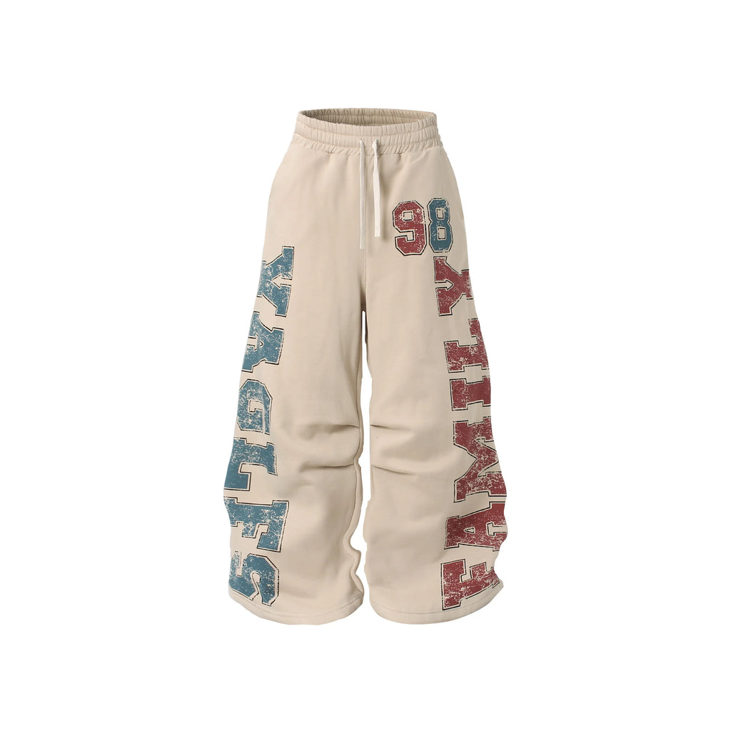 New American Trendy tall and loose-leg trousers with fleece lining Men's and Women's Trousers Trend Ropa hombre