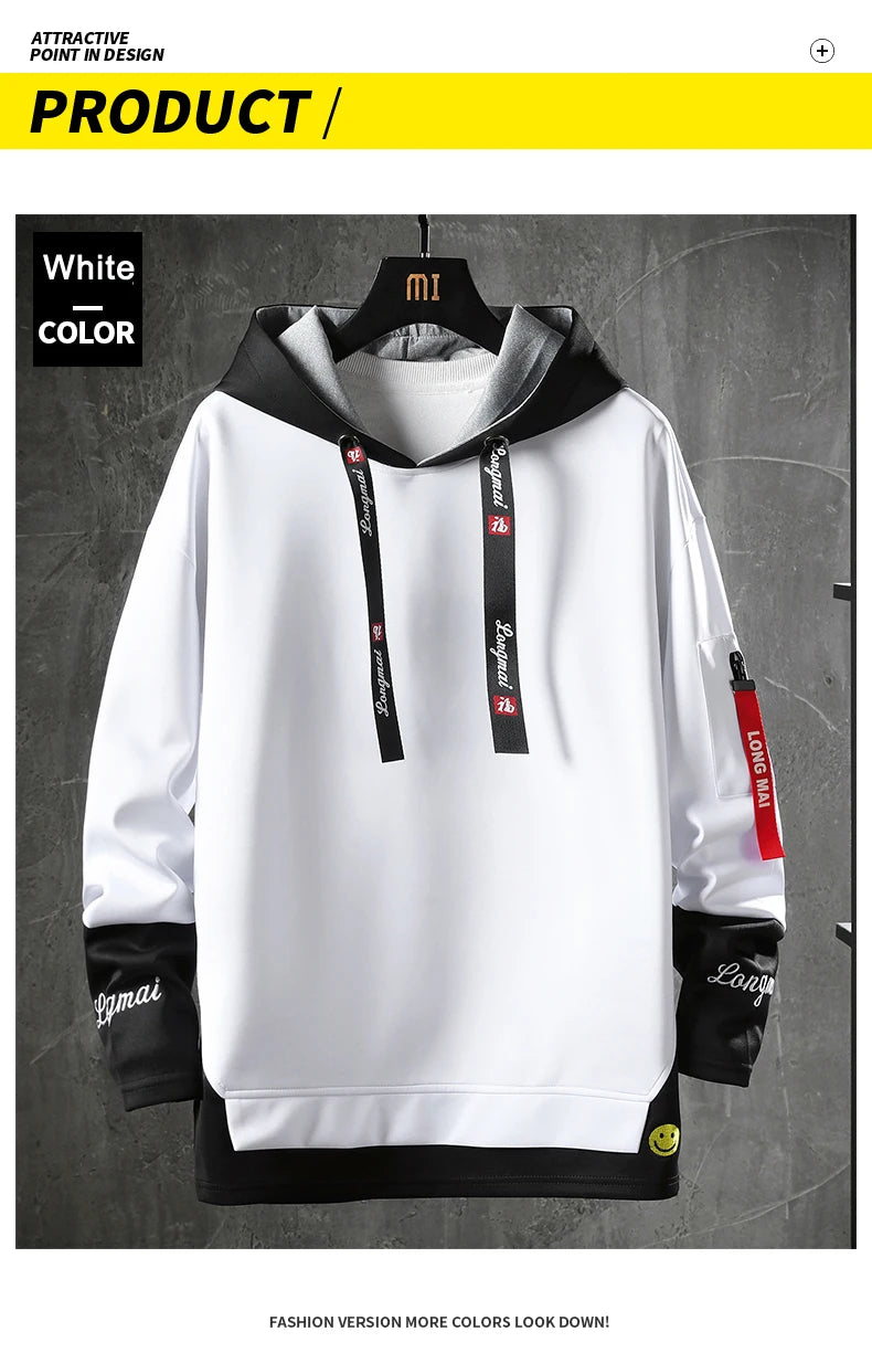 New Fashion Men's Hoodies Hip Hop Hooded Male Sweatshirts Men's Top Streetwear Casual Outdoor Breathable Pullovers Fashionable