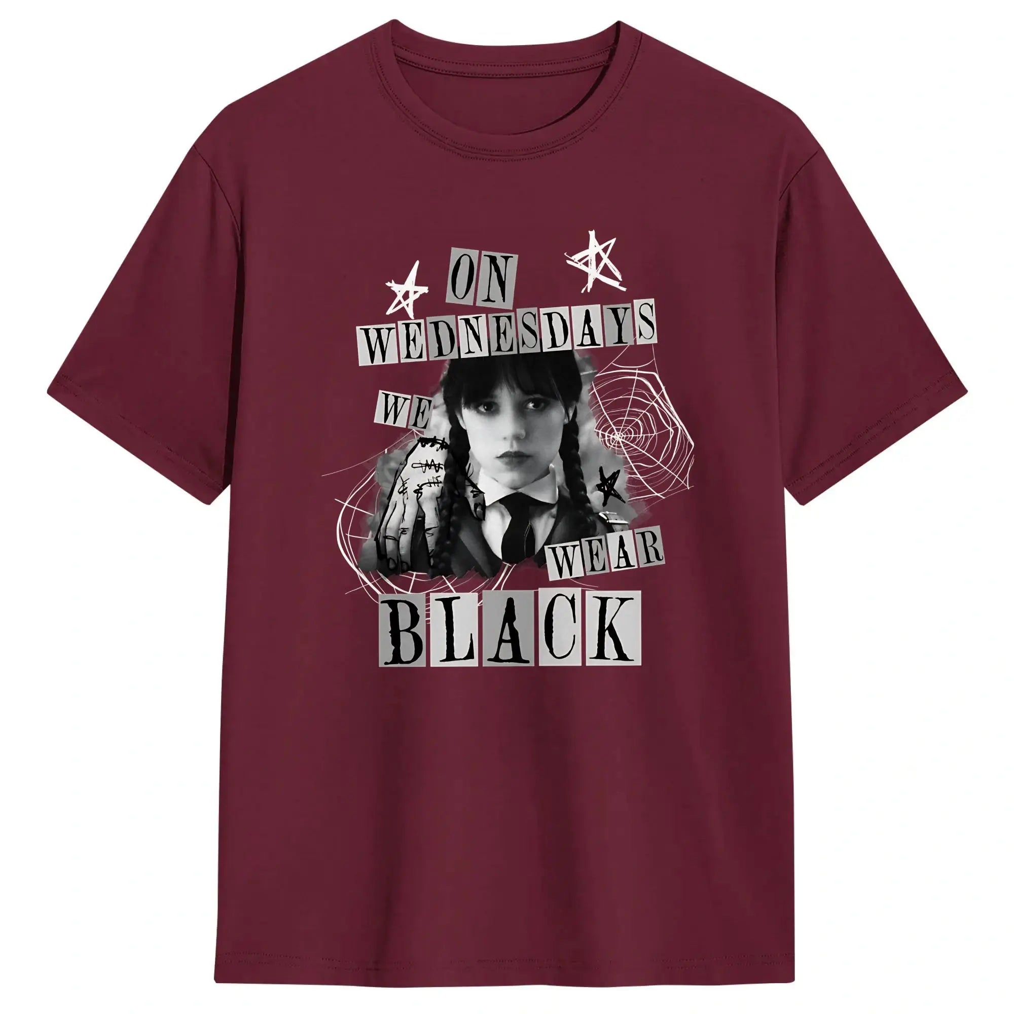 Men's On Wednesday We Wear Black T Shirts  Cotton Tops Fun Short Sleeve O Neck Tees Gift Idea T-Shirt
