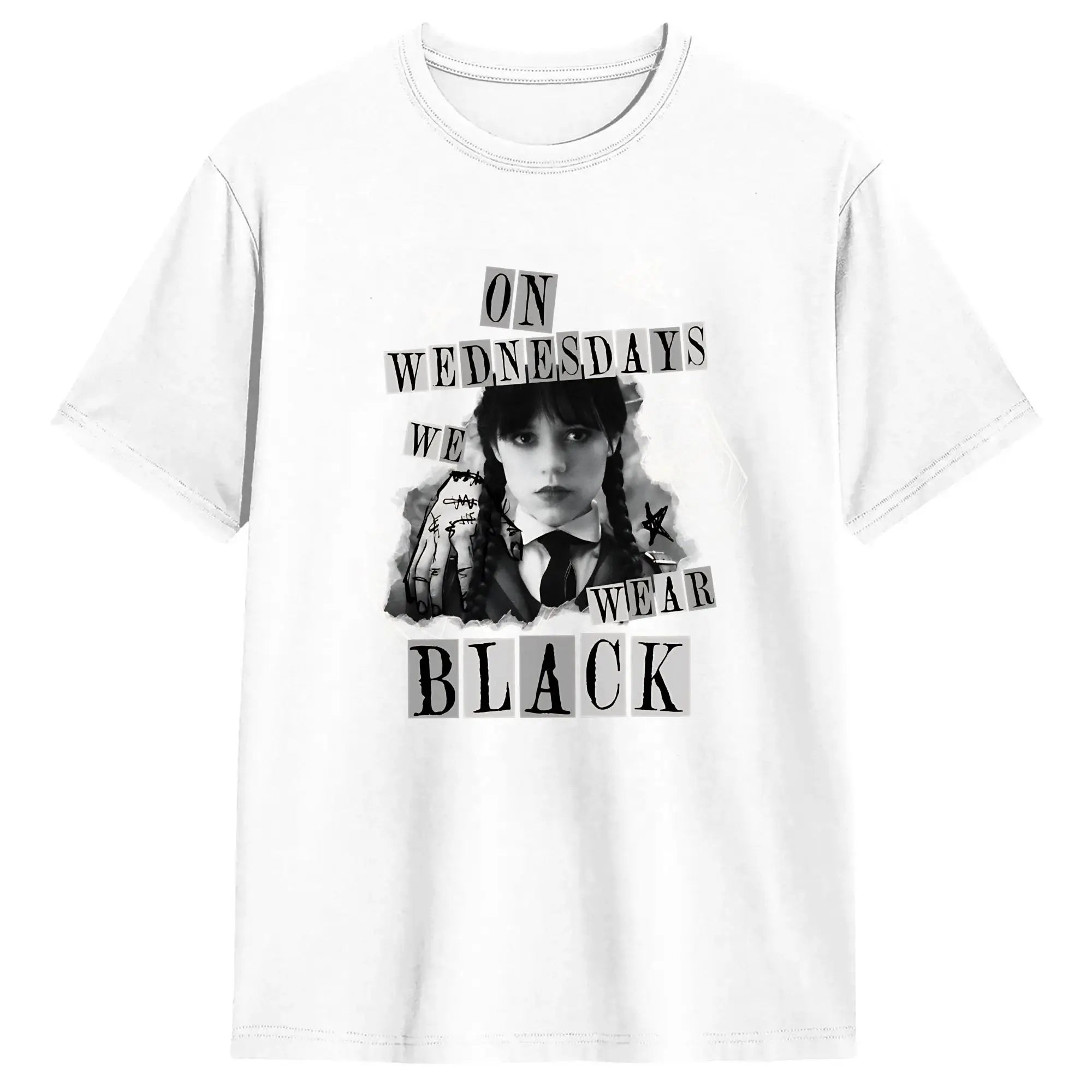 Men's On Wednesday We Wear Black T Shirts  Cotton Tops Fun Short Sleeve O Neck Tees Gift Idea T-Shirt