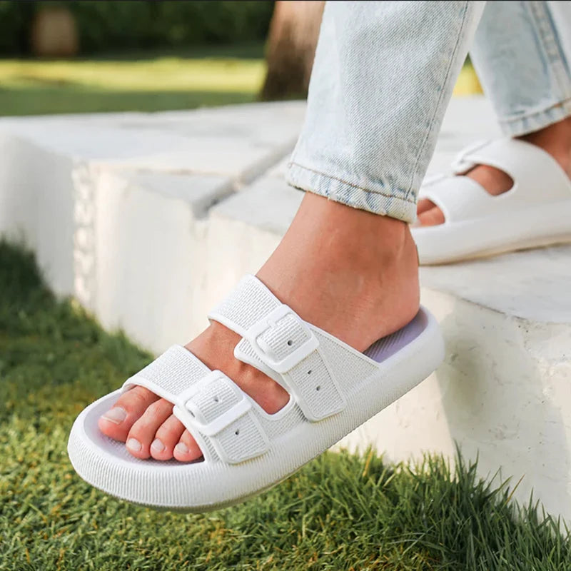 Cushion Sandals Women Men Cloud Soft Sole Slides Platform Slippers Leopard Print Outdoor Non-slip Home Ciabatte Uomo Flip Flop