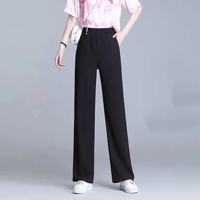 Trousers Womens Striped Knit Trousers High Waist Urban Look Everyday Spring Casual Pants Chic Comfort Fashion Streetwear 2025