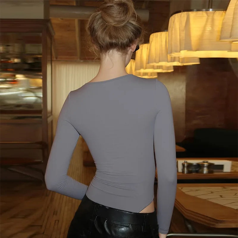 Bodysuit Double Ziper Womens Irregular Unique Detail Support Comfort Breathable Soft Tight-Fitting Fitted Base Tight Simple Sexy