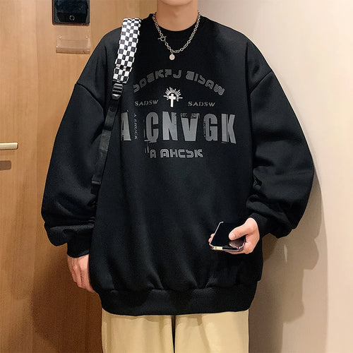 2025 Oversize Hoodies Men Fashion New Loose Pullover O-neck Youthful Vitality Letter Print Long Sleeve Streetwear Tops S-3XL