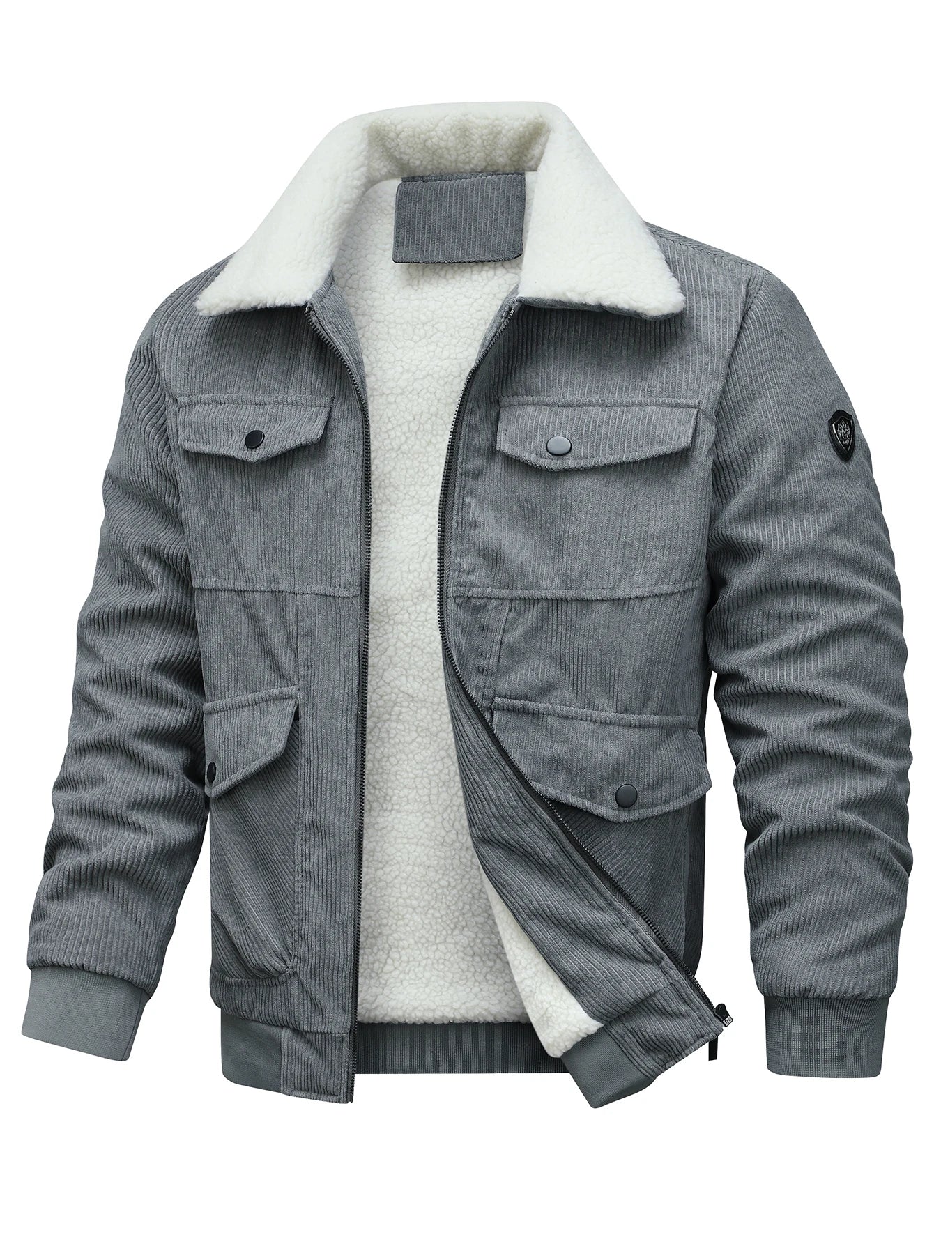 Men's Corduroy Jacket, Durable and Wear-Resistant, Versatile and Easy to Match, Suitable for Light Casual Wear in the Workplace, Light Outdoor Activities, Layering in Autumn and Winter, Warm-Up for Sports, Casual Outings, and