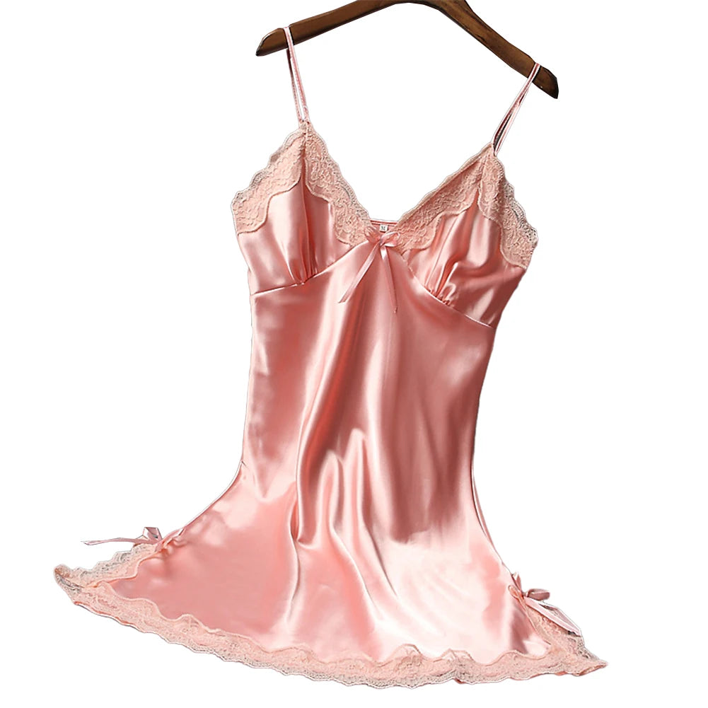 Ladies Wrap Dress Women Nightwear Breathable Lightweight Lingerie Sleepwear Nightdress Robe Satin Soft Fashion