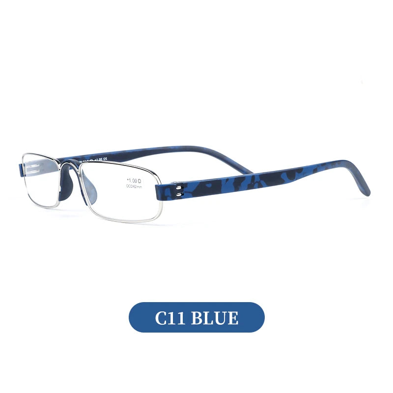 Guanhao Transparent Optical Men Reading Glasses Clear Women Presbyopia Hyperopia Reading Glasses Frame Alloy Ultralight HD View