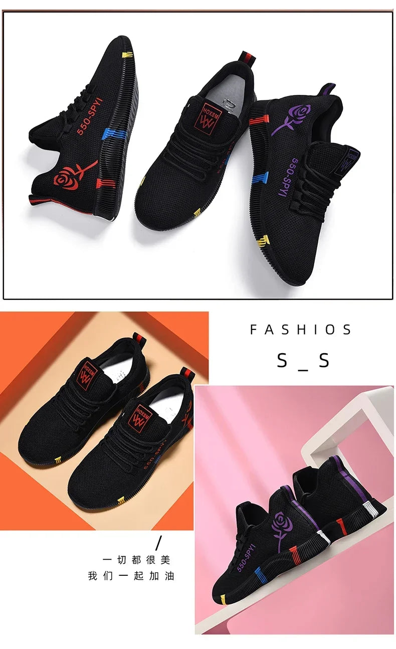 Tenis Feminino 2026 Women's Woven Shoes Air Mesh Light Soft Sneakers Female Flats Platform Lace Up Casual Shoes Basket Femme