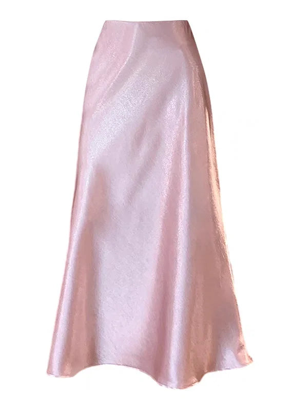 Satin Midaxi Skirt For Women Flowy Mermaid Trumpet Hem, High Waist, A Line Fit Spring Summer Autumn New Skirts