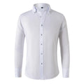 Solid color shirt men's crystal button long sleeved pointed collar light luxury men's business casual men's wear