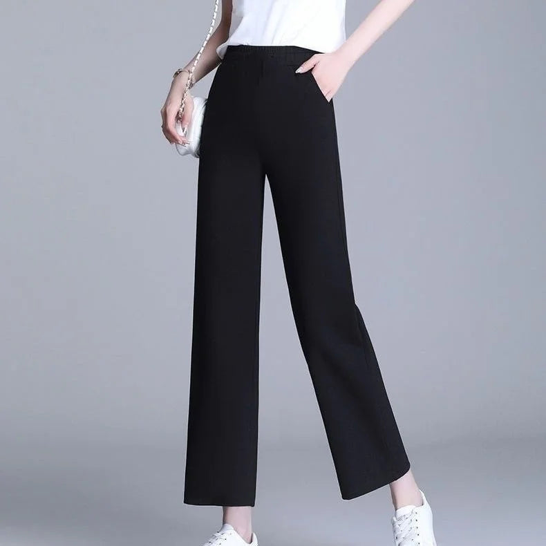 Trousers Womens Striped Knit Trousers High Waist Urban Look Everyday Spring Casual Pants Chic Comfort Fashion Streetwear 2025