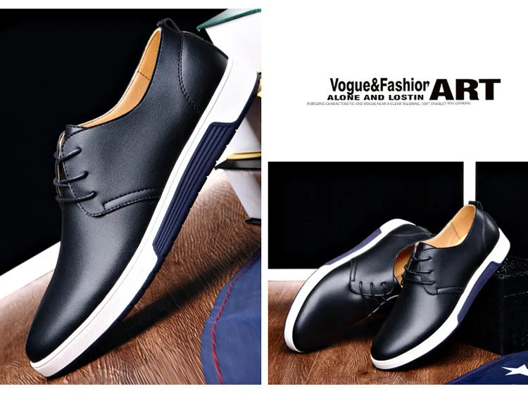 Fashion Men Casual Shoes Mesh Breathable Flat Shoes Male 2025 New Lace-Up Classic Business Leather Shoes designer Men Dress Shoe