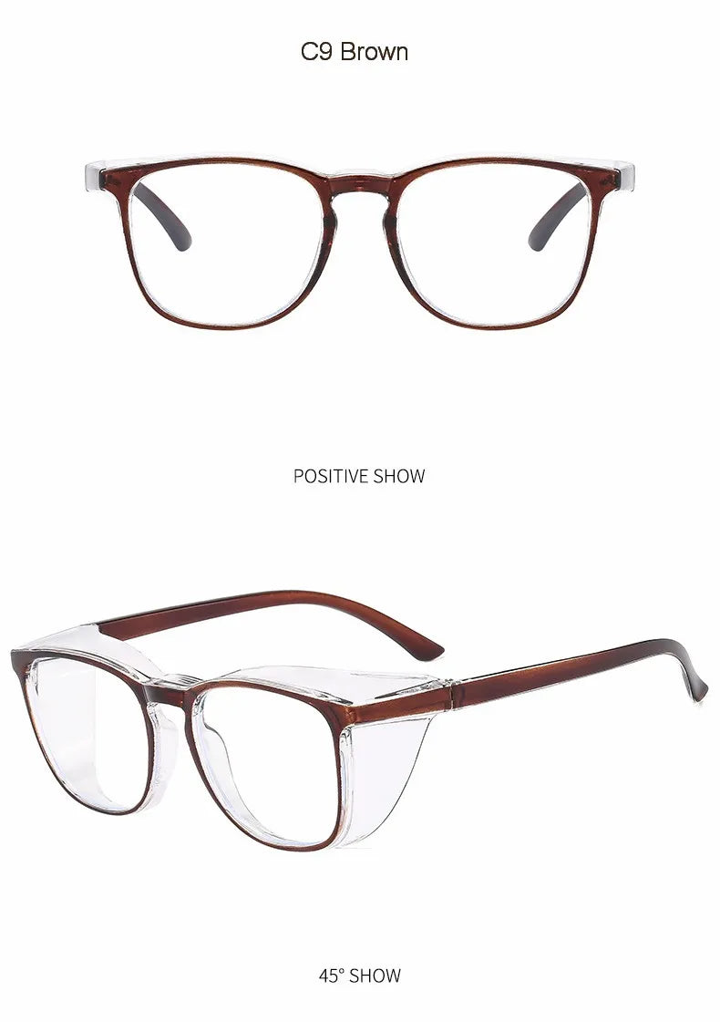Clear Safety Glasses Women Square Anti Fog Blue Light Blocking Glasses Scratch Resistant Work Glass For Men & Nurse